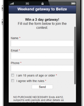 Mobile Contest/Giveaway Online Marketing
